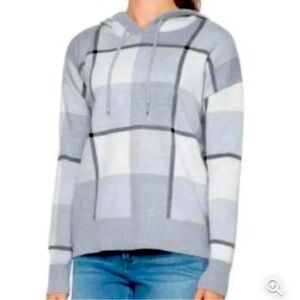 Rachel Roy Plaid Hooded Sweater, size S